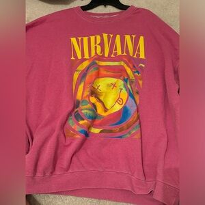 Urban outfitters pink nirvana crewneck
